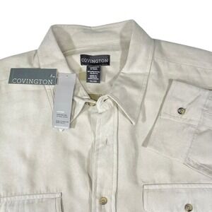 NEW Covington XXL Tan Microsuede Button Down Shirt Long Sleeve Utility‎ Western